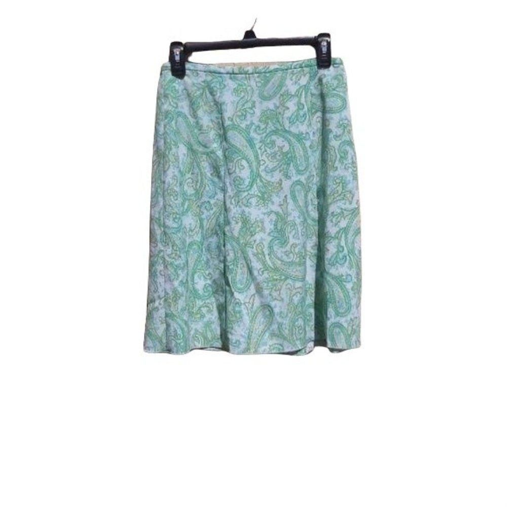 Norton McNaughton Skirt Womens 6P A-line Tea Length Pastel Watercolor Paisley‎